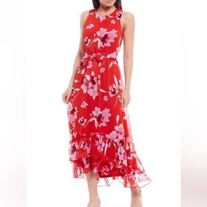 Calvin Klein Red Floral Dress